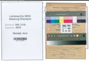 Entnazifizierung Anni Markett , geb. 18.02.1900 ()
