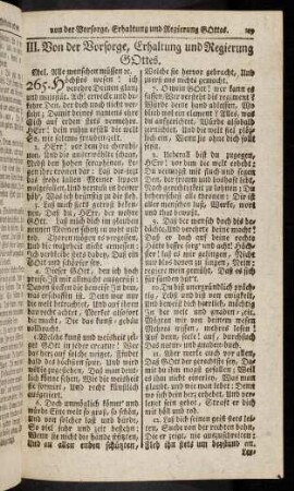 159-170, III. Von der Vorsorge, Erhaltung und Regierung Gottes.