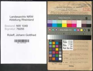 Entnazifizierung Johann Gottfried Roleff , geb. 14.04.1914 (Stadtsekretaer)