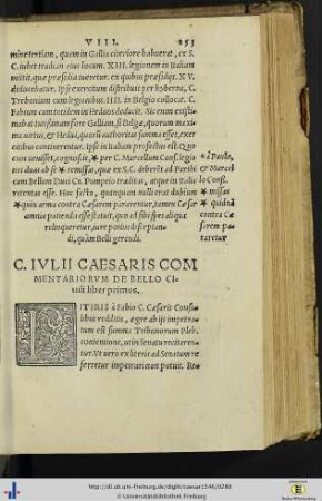 C. Iulii Caesaris Commentariorum de bello civili.
