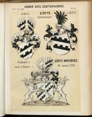 Taf. 26. Görtz. anderes Stammwappen - Freiherr v. Görtz-Wrisberg.