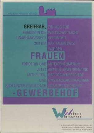 Weiber Wirtschaft Frauen-Gewerbehof - greifbar