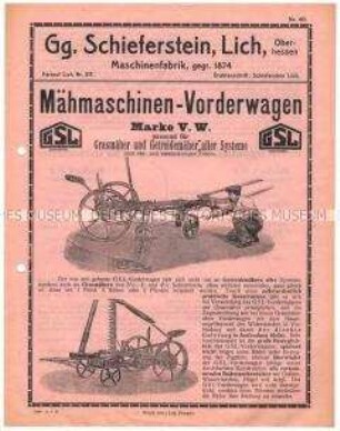 Mähmaschinen-Vorderwagen