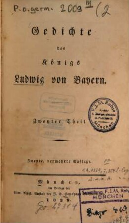 Gedichte des Königs Ludwig von Bayern, 2