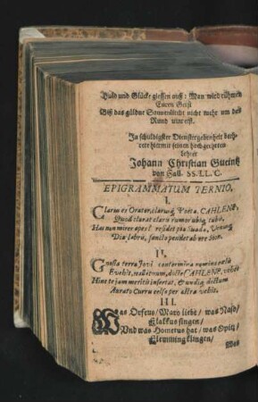 Epigrammatum Ternio.