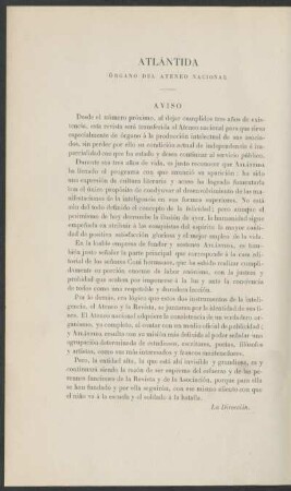 Atlántida - Órgano del Ateneo Nacional