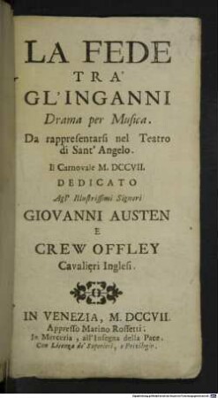 La fede tra' gl'inganni