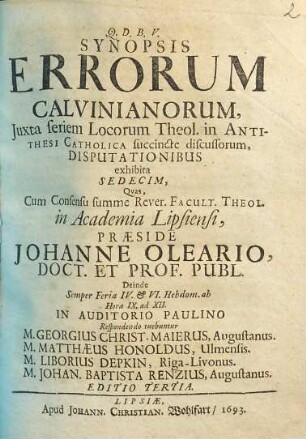 Synopsis errorum Calvinianorum