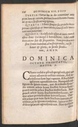 Dominica Octava Trinitatis ...