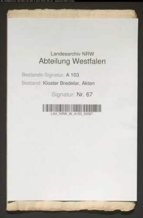 Verzeichnis verpfändeter Ländereien zu Rösenbeck.