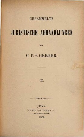 Gesammelte juristische Abhandlungen, 2