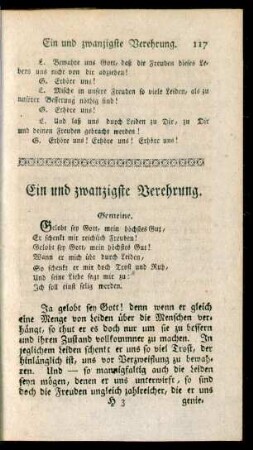 Ein und zwanzigste Verehrung