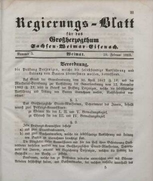 Nr. 5 : 19. Februar 1863