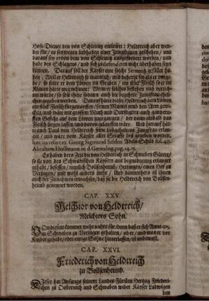 Cap. XXV. Melchior von Heldtreich/ Melchiors Sohn