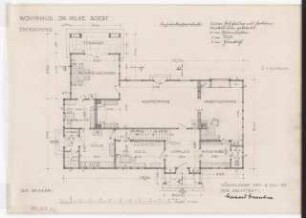 Wohnhaus Dr. Milke, Soest: Grundriss EG 1:100