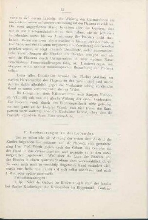 II. Beobachtungen an der Lebenden.