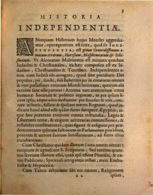 Historia Independentiae : ortus factionis quae regem obtruncavit