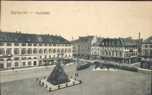 Postkartenalbum. "Karlsruhe - Marktplatz". Marktplatz