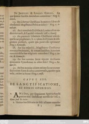 Caput XIII. De Sanctificatione, Et Bonis Operibus.