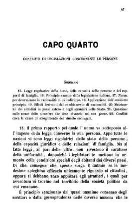 Capo Quarto Conflitti Di Legislazioni Concernenti Le Persone
