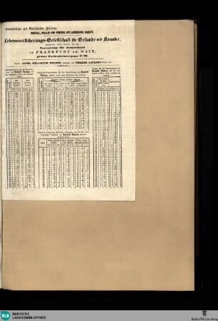 Karlsruher Zeitung, Extrabeilage. Medical, Invalid and General Life Assurance Society