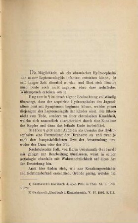 Ein Fall von Hydrocephalus internus chronicus acquisitus