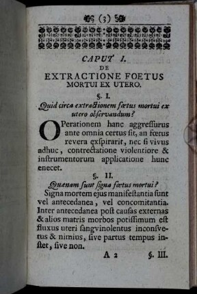 Caput I. De extractione foetus mortui ex utero.