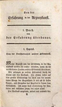 Von der Erfahrung in der Arzneykunst
