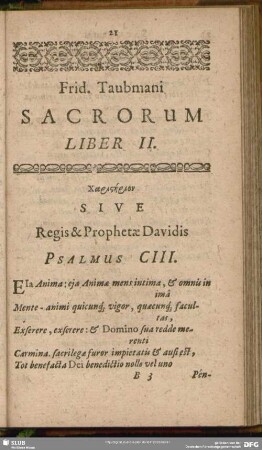 Sacrorum Liber II