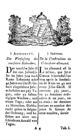 I. Abschnitt. Des Verfassung des teutschen Kalenders.