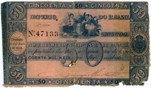 Geldschein, 50.000 Reis, 1.6.1833