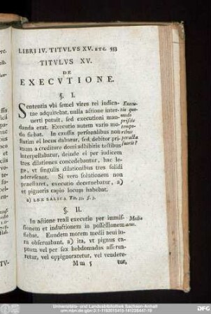 Titulus XV. De Executione.