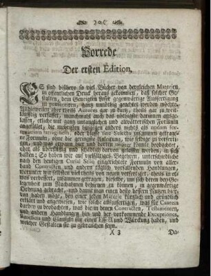 Vorrede der ersten Edition.