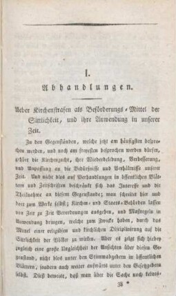 583-621 Ueber Kirchenstrafen als Beförderungs-Mittel der Sittlichkeit, und ihre Anwendung in unserer Zeit