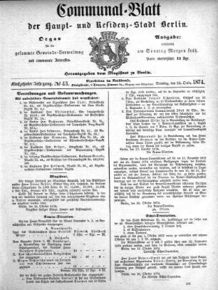 1874,43: No. 43, 25. Oktober 1874