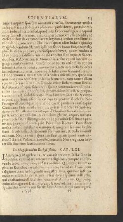 De Magistratibus Ecclesiasticis. Cap. LXI.