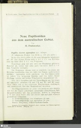 Neue Papilioniden aus dem australischen Gebiet