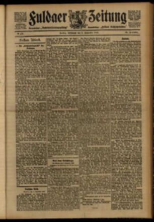 Erste Ausgabe vom Mittwoch, den 05. Dezember 1906.