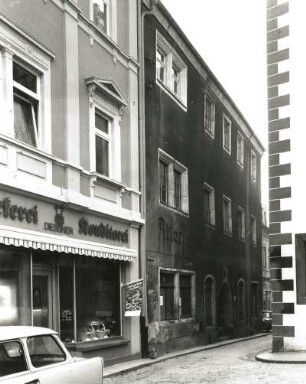 Meißen-Altstadt, Webergasse 1. Wohnhaus mit Gaststätte "Alter Ritter" (um 1550 und 1886/1900)