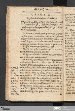 Caput IV. Explicatio Orationis Dominicæ.
