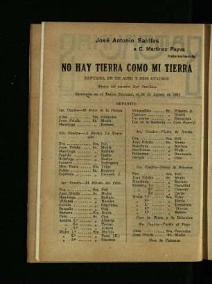 No hay tierra como mi tierra : fantasia en un acto y seis cuadros