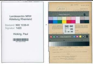 Entnazifizierung Paul Hicking , geb. 13.10.1889 (Ingenieur)