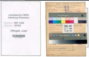 Entnazifizierung Josef Offergeld , geb. 24.12.1900 (Schlosser)