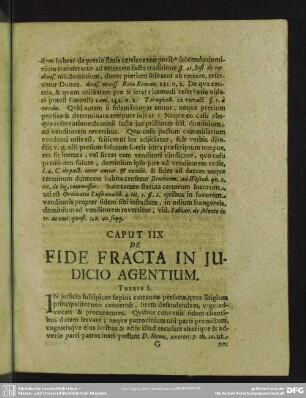 Caput IIX. De Fide Fracta In Judicio Agentium