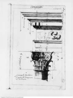 Trattato dell' ordine cinquen e dell' architettura civile, Die Komposite Ordnung, Kapitell und Gebälk