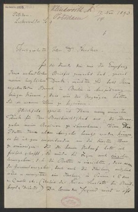 Brief an Ludwig Strecker <senior> und B. Schott's Söhne : 13.11.1893
