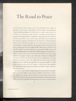 The road to peace