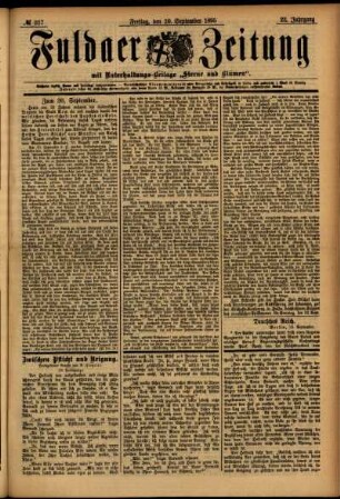 Ausgabe vom Freitag, den 20. September 1895.