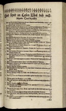Und seynd im Ersten Theil diese nachfolgende Titul begriffen.