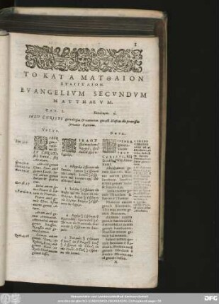 Evangelium Secundum Matthaeum.